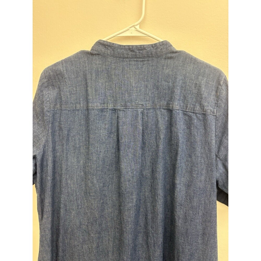 Anne Klein Shift Stretch Denim Blue 1/4 Zip Short Sleeve  Knee Length Dress 1XL - Picture 10 of 13